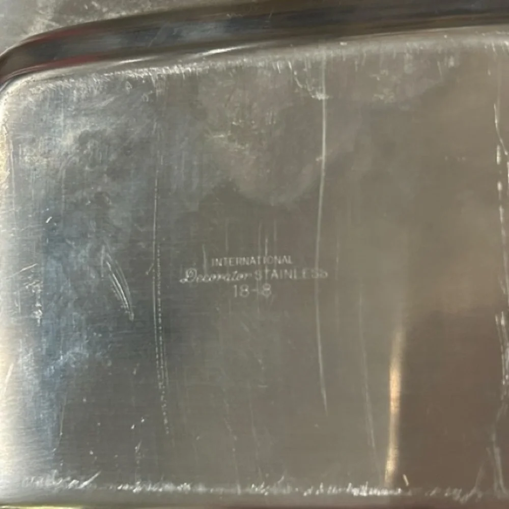 Vintage International Decorator Stainless Steel Divided Serving Tray